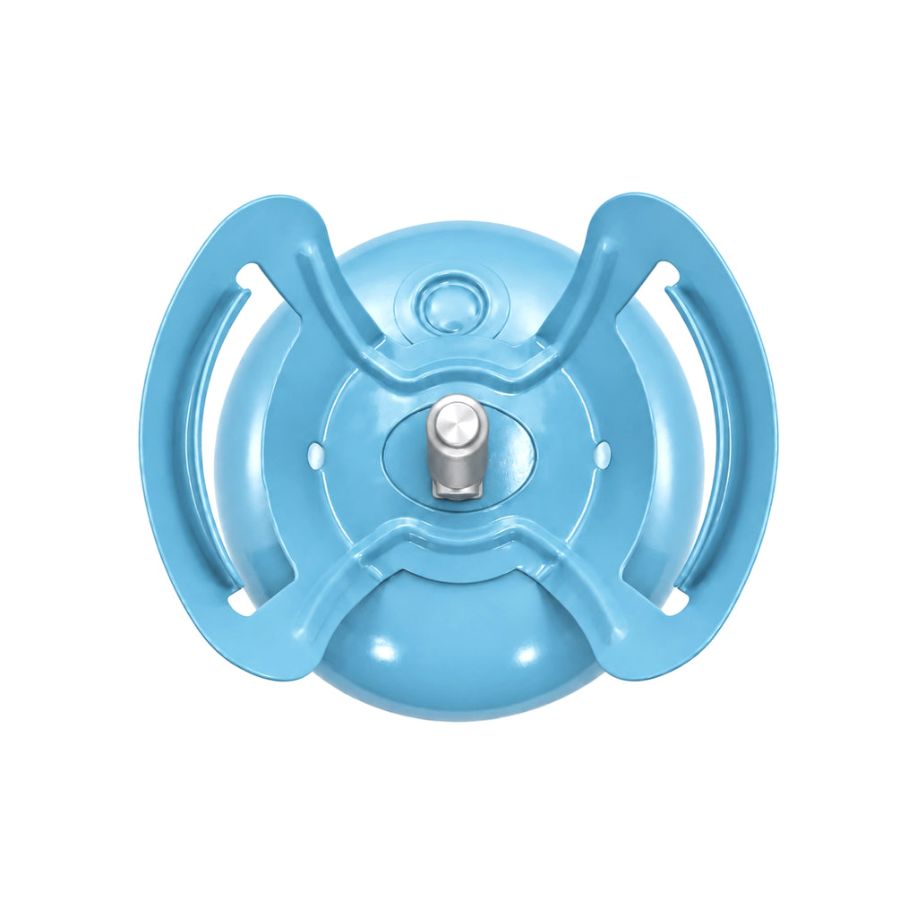 R134A refrigerant cylinder top view showing protective handles and valve cover