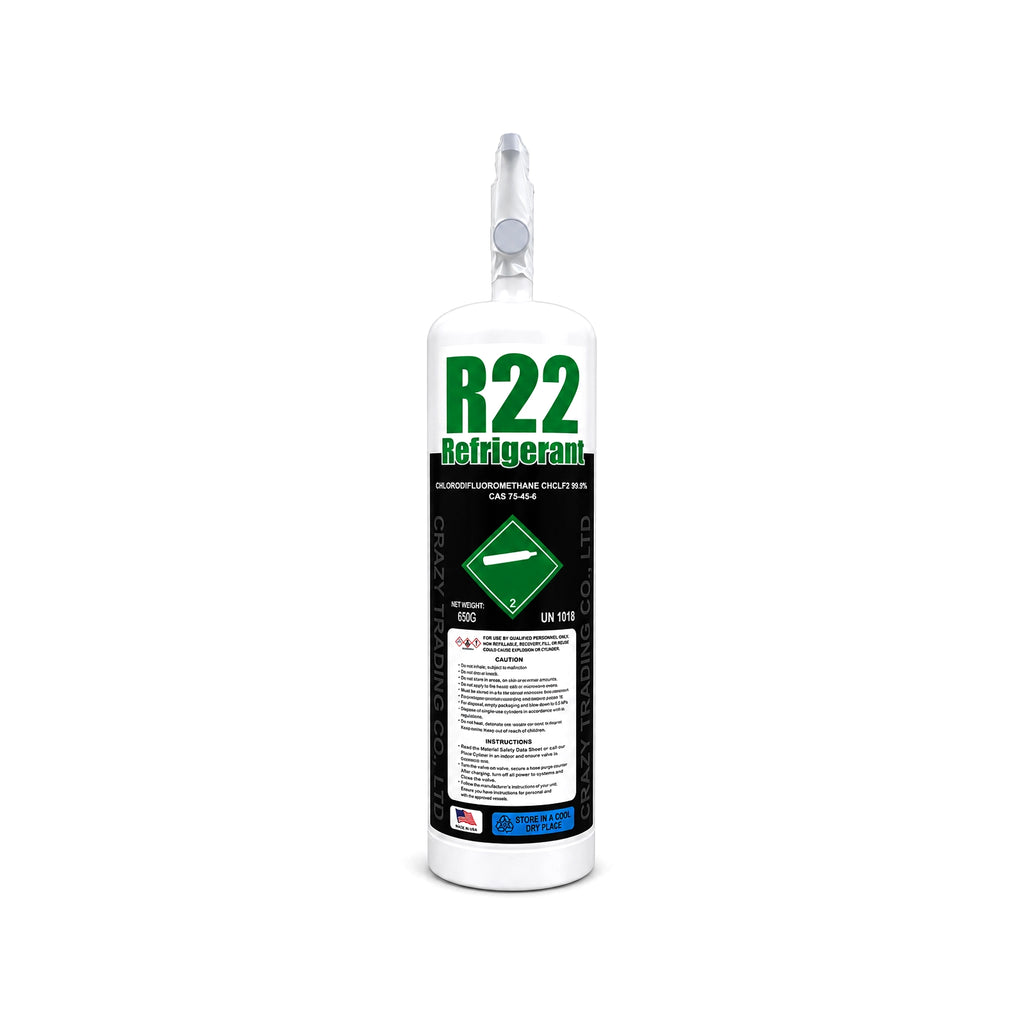 R22 refrigerant 650g cylinder, front view