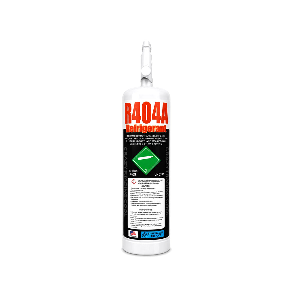 R404a refrigerant 650g cylinder, front view