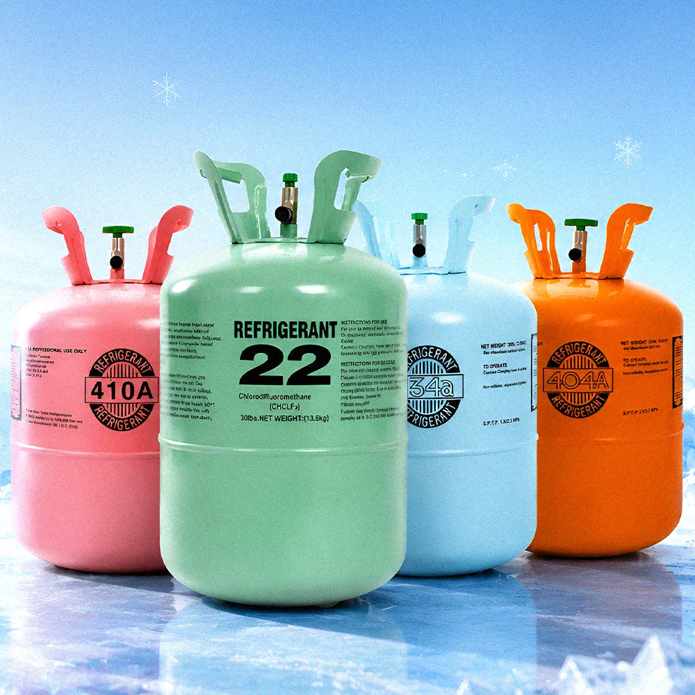 R22 R410A R134a and R404A refrigerant products for HVAC cooling systems by GetFreon